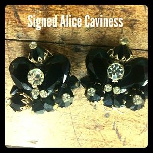 Vintage Designer Alice Caviness Earrings Clip